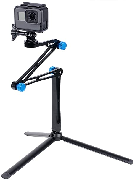 Aluminium Foldable Pole 3-Way Ajustable Selfie Stick Compatible for GoPro MAX/Hero 8/7/6/5/4/3+/3/Hero(2018)